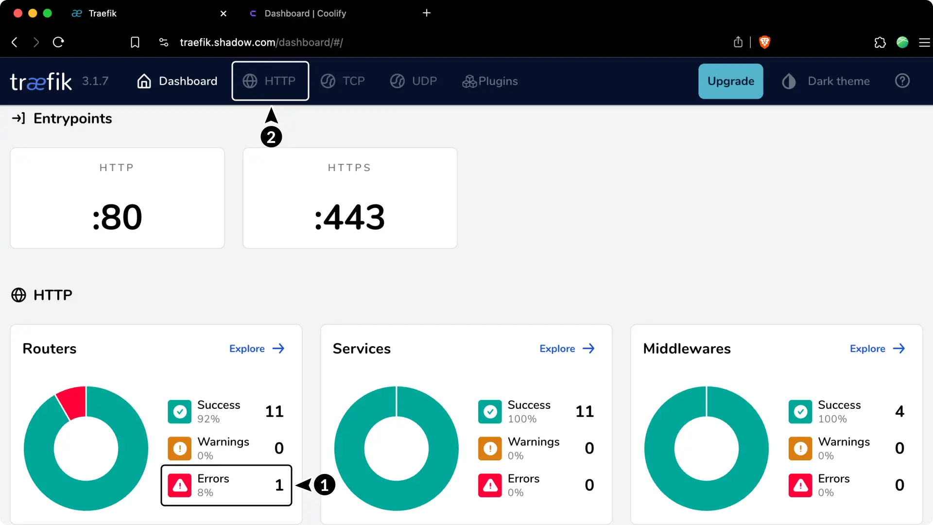 Access Traefik Dashboard on Coolify