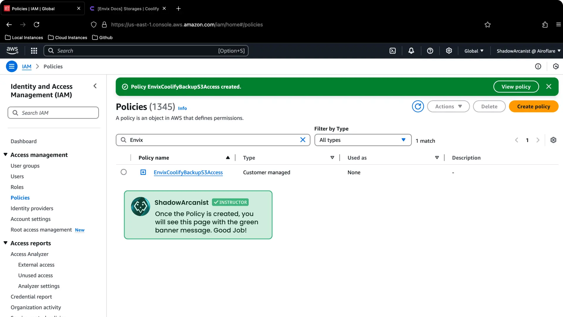 Coolify Aws S3 Backup Setup