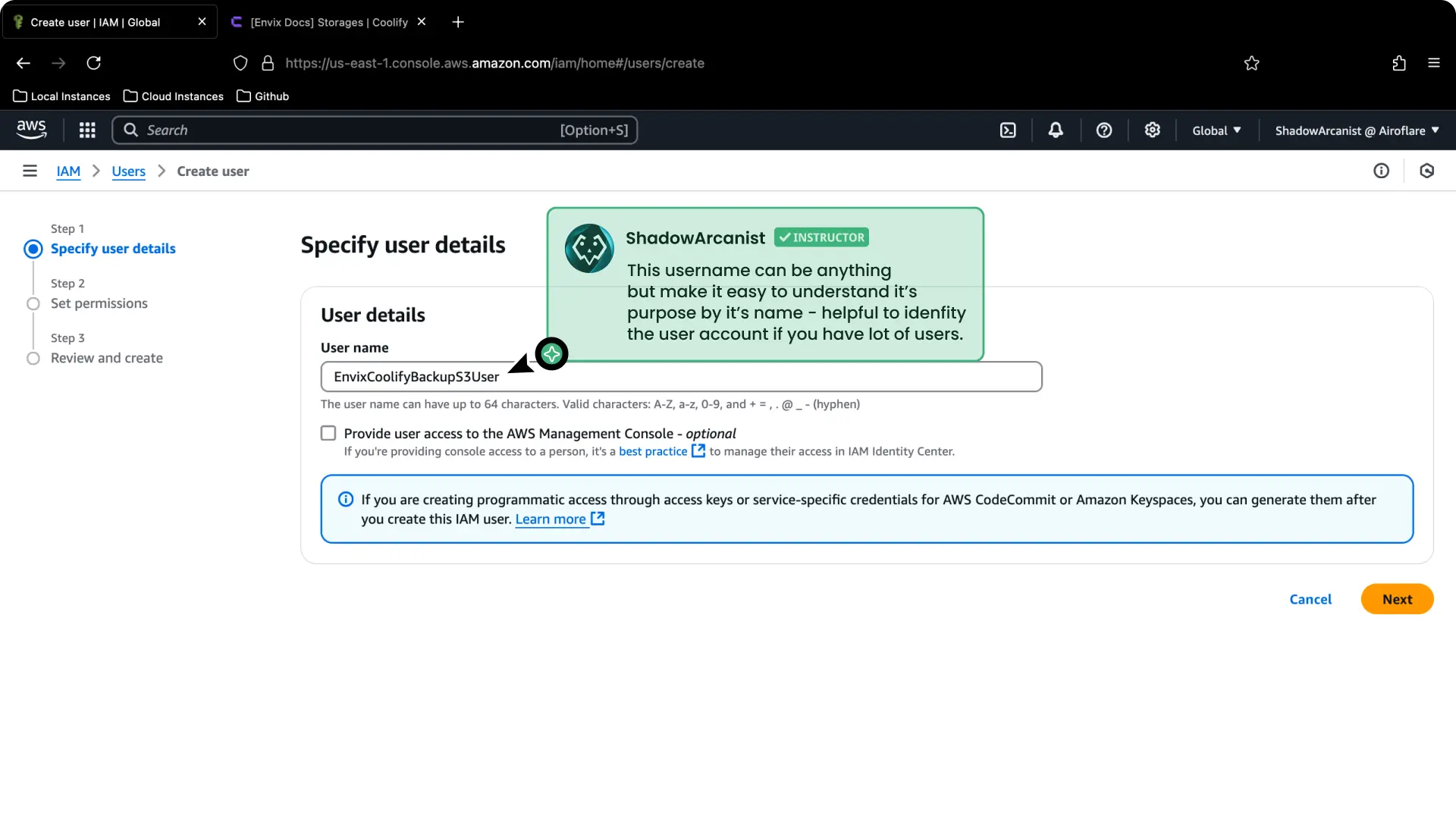 Coolify Aws S3 Backup Setup