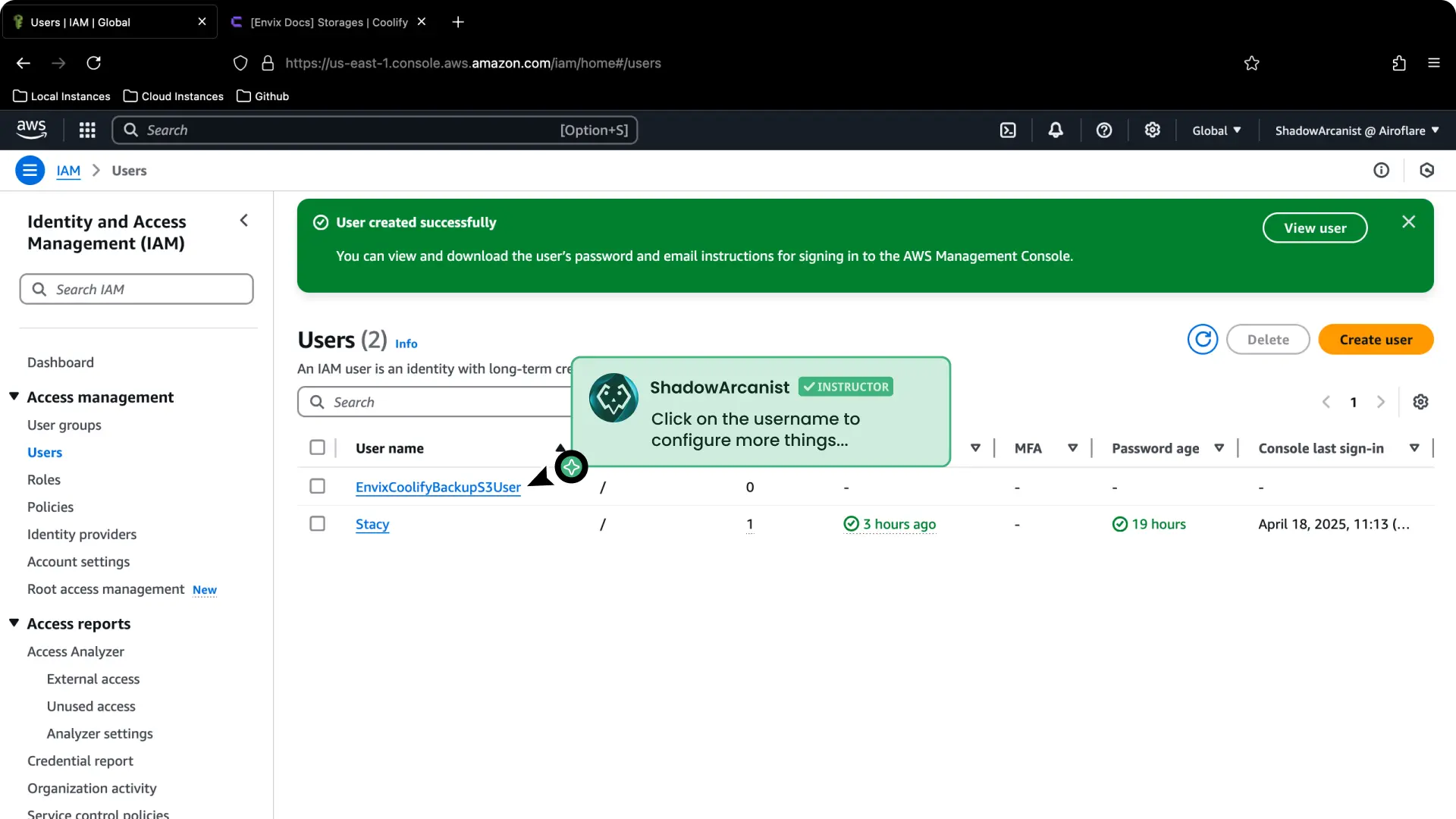 Coolify Aws S3 Backup Setup
