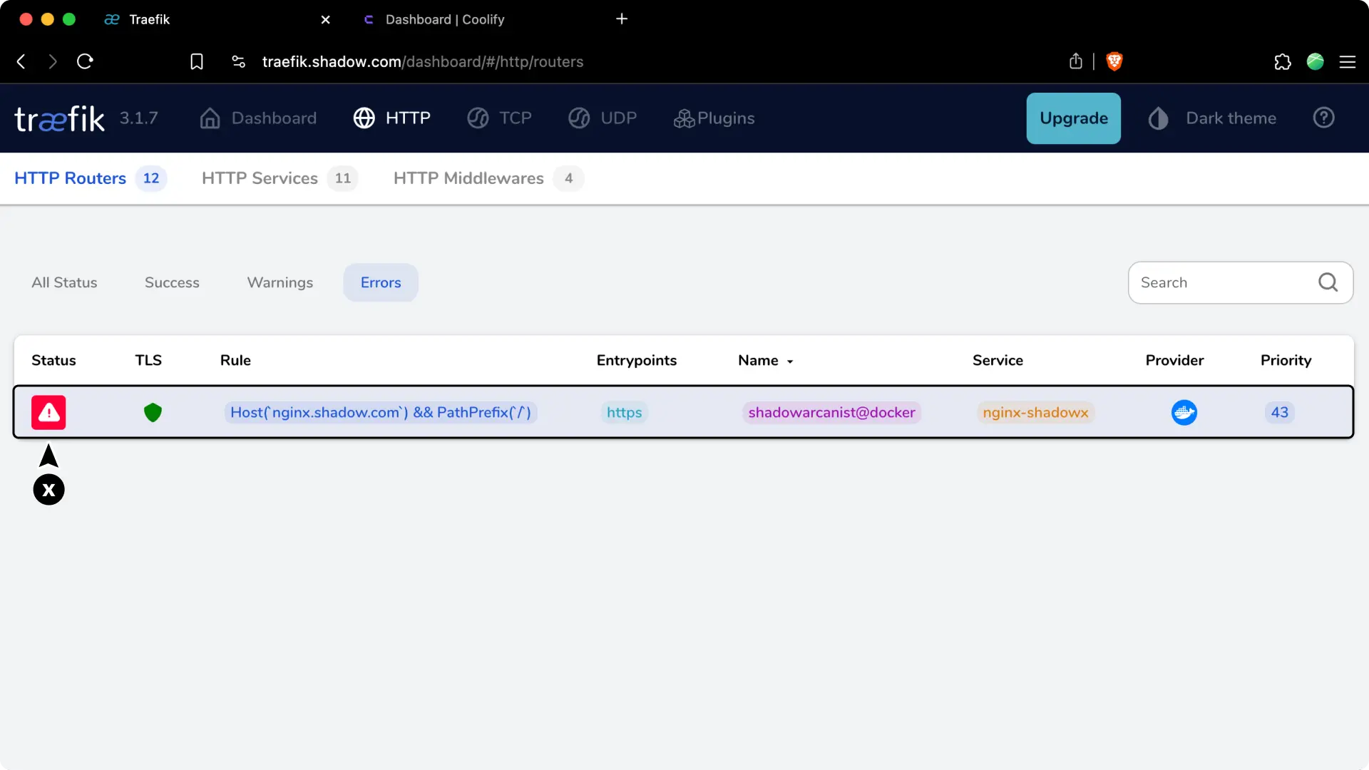 Traefik Dashboard Routers