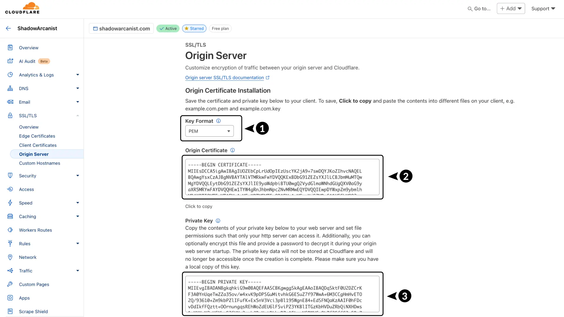 Cloudflare Origin Certificate