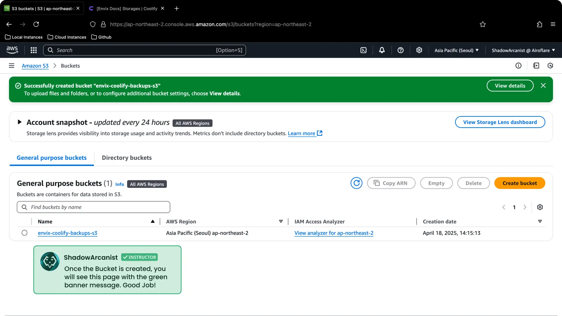 Coolify Aws S3 Backup Setup