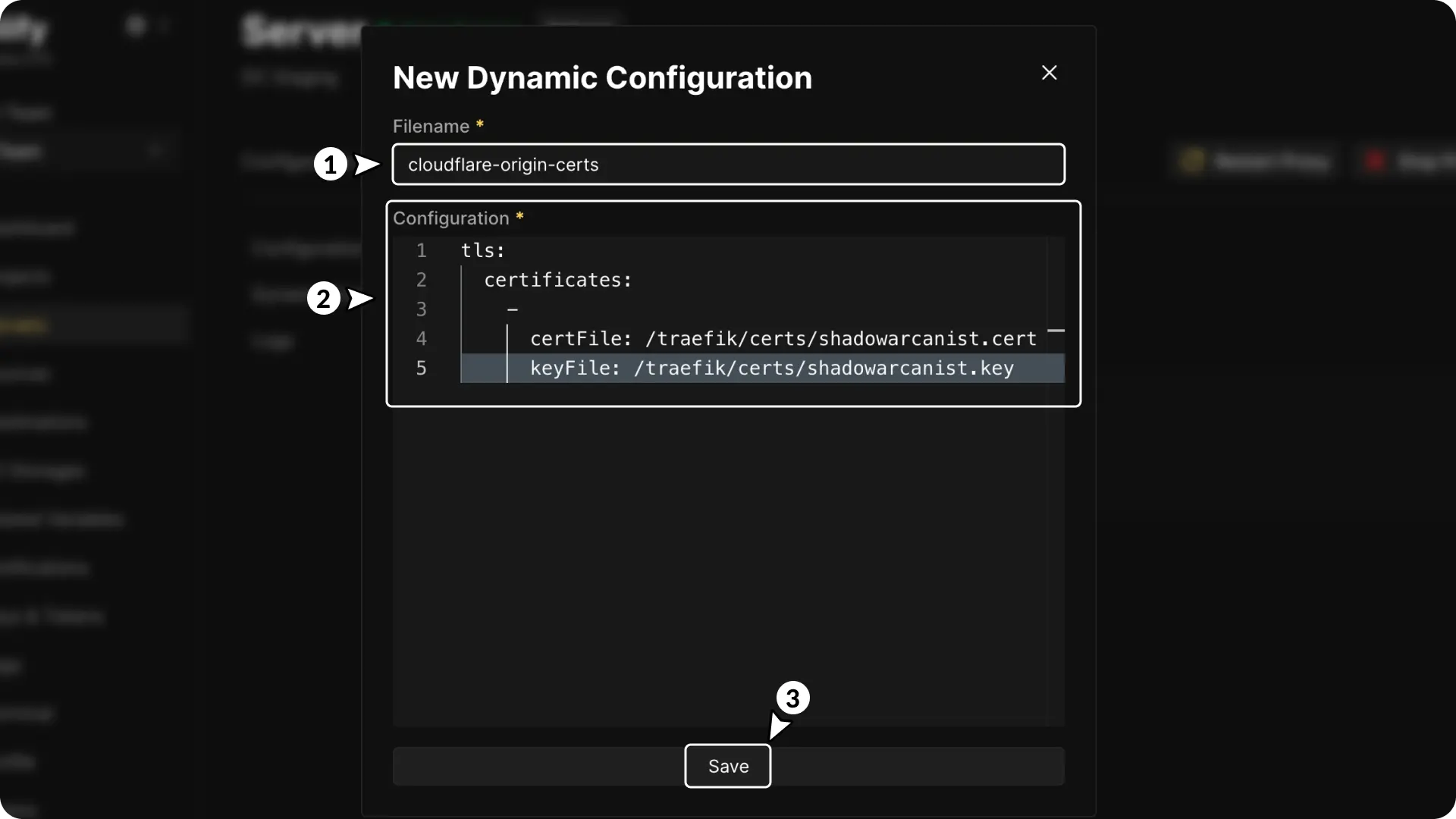 Coolify Dynamic Configuration setup